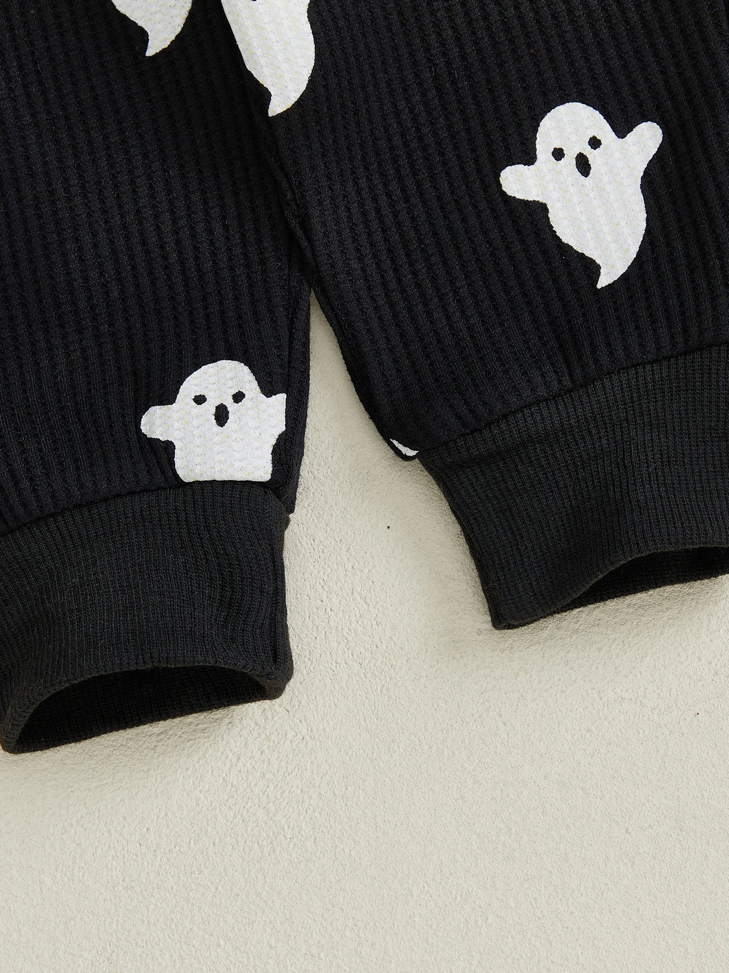 Toddler Boy's Halloween Outfit Set - Ghost Print Sweatshirt & Elastic Pants