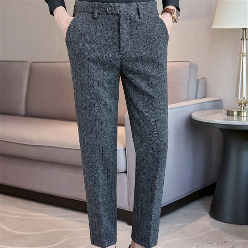 Men's Wool Blend Suit Trousers