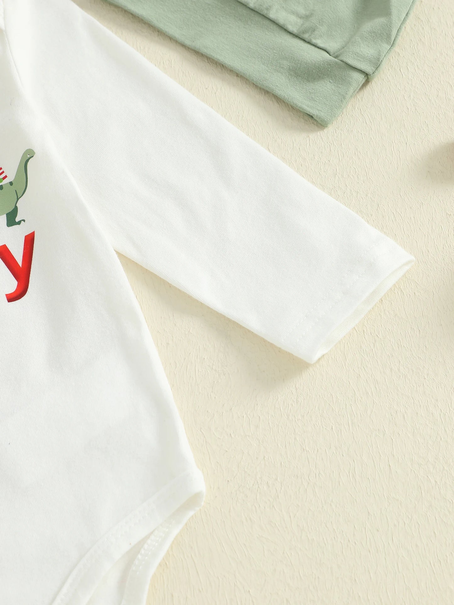 Baby Boys Dinosaur Outfit Set - 3-Piece Long Sleeve Romper, Pants & Hat (0-24M)