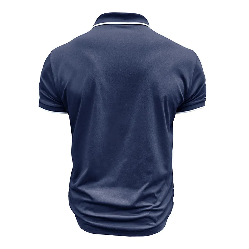 Men's Summer Smart Casual  Turn Down Collar Short Sleeve Polo Shirt