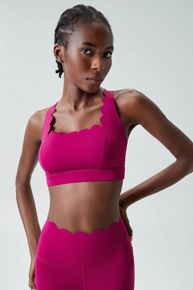Women's Buttery Soft Fitness Yoga Bra Square Neckline Gym Crop Back Sports Vest