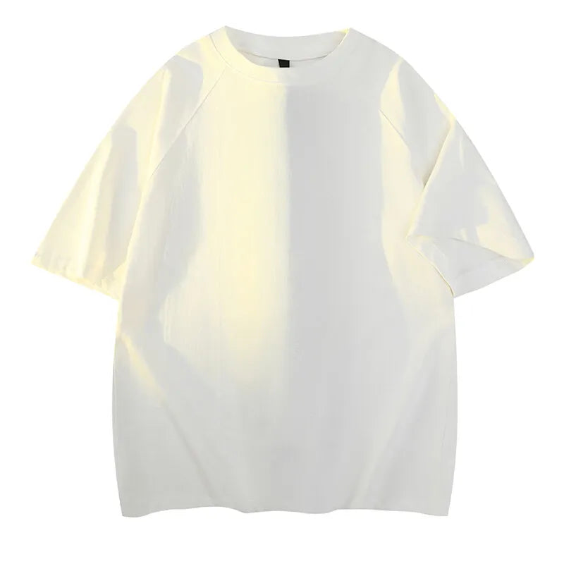 Men's Cotton Round-Neck Short Sleeve Casual  Loose Breathable Pullover T-Shirt