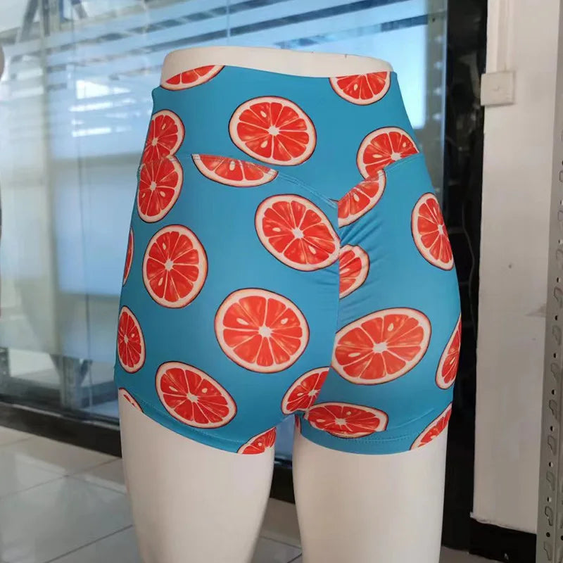 High Waist Printed Shorts