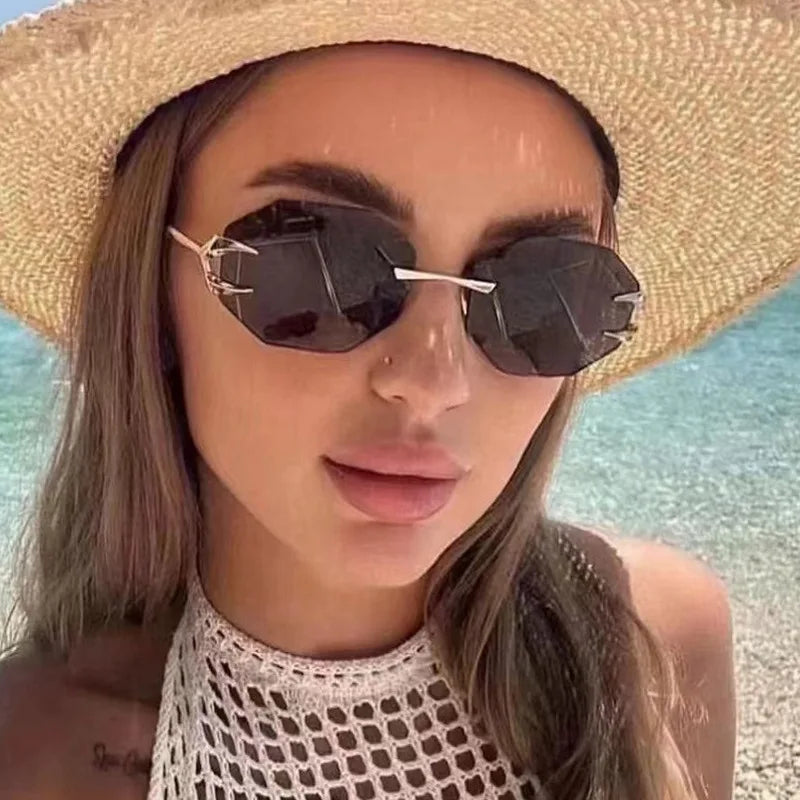 Women's Fashion Sunglasses - Frameless UV400 Sports Eyewear