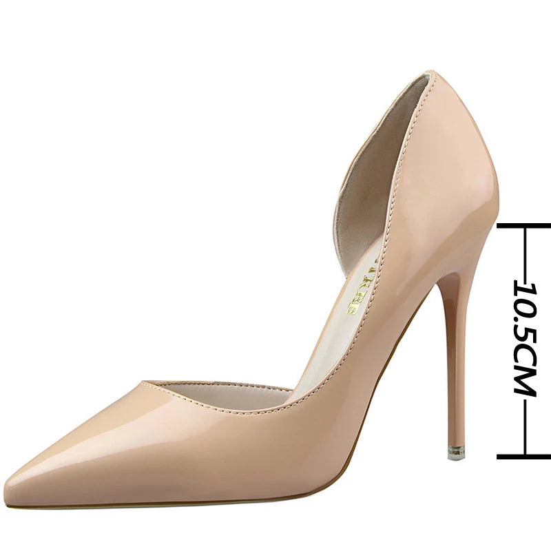 Patent Leather Stiletto Pumps - Professional Office Heels Available in 12 Colors