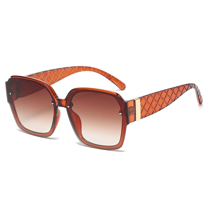 Women's 1/3pcs Classic Square Large Frame Retro Mesh  Gradient Sunglasses UV400