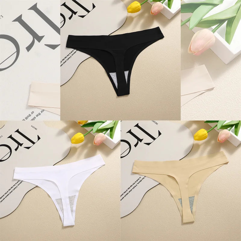 Women's Seamless Satin Thong 3-Pack