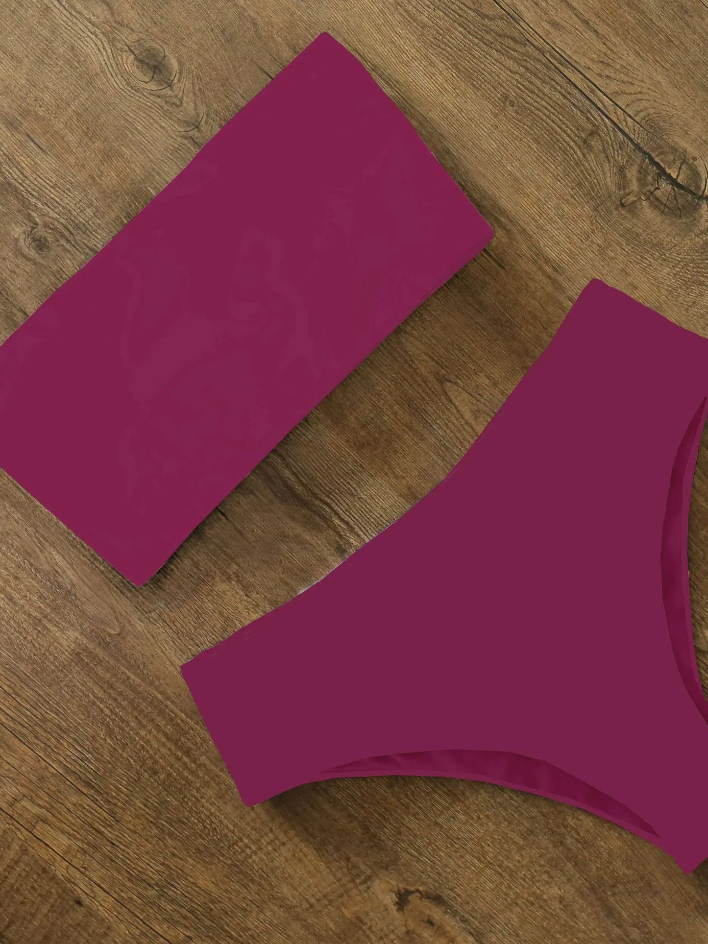 High Waist Bikini Set - Cross Back Bandeau Swimsuit with Print