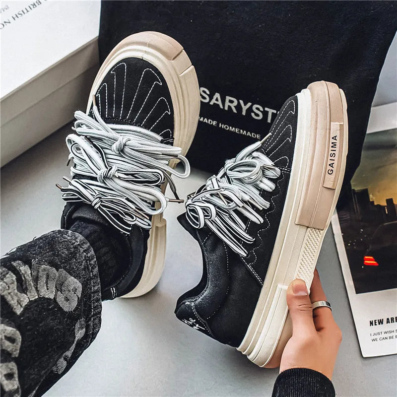 Men's Casual strap Design  Skateboard Trainers Sneakers