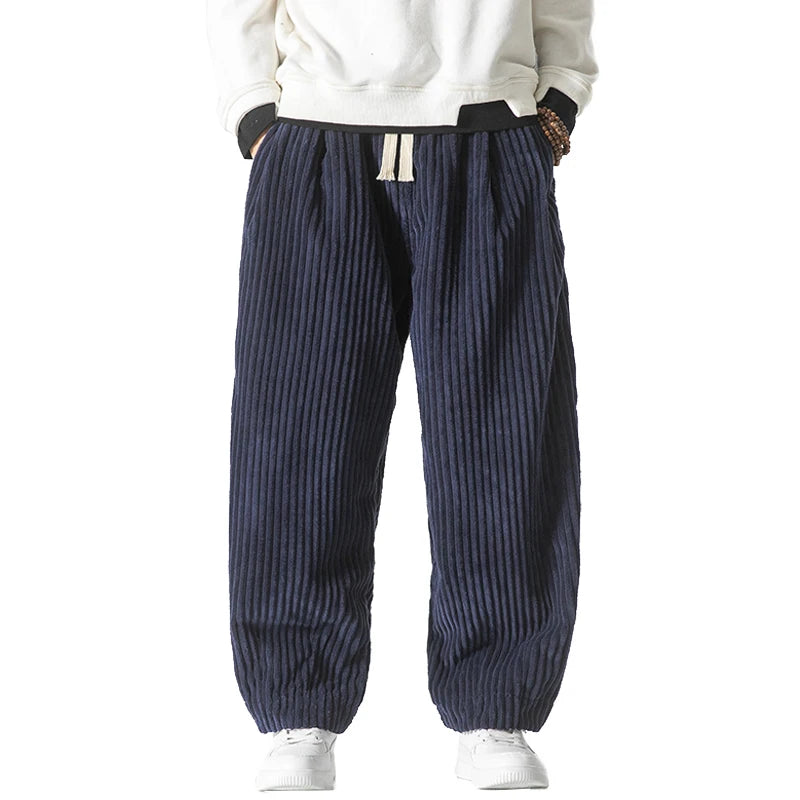 Men's Loose Corduroy Harem Drawstring Trousers