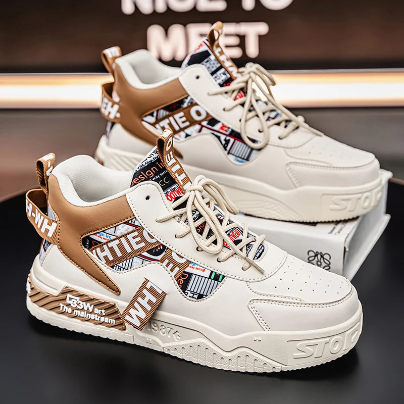 Men's Casual Versatile   Sports Lace Up Vulcanized Sneakers
