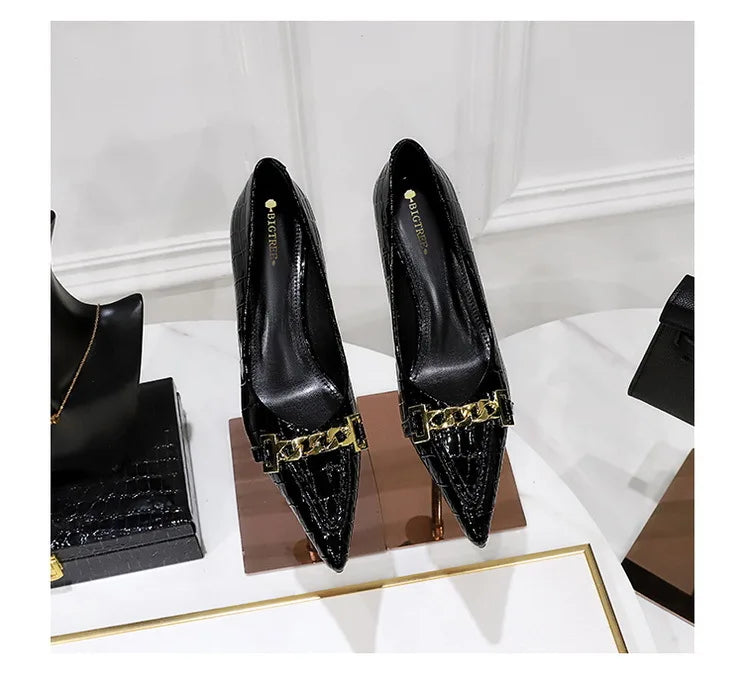 Patent Leather Stiletto Pumps - Professional Office Heels Available in 12 Colors