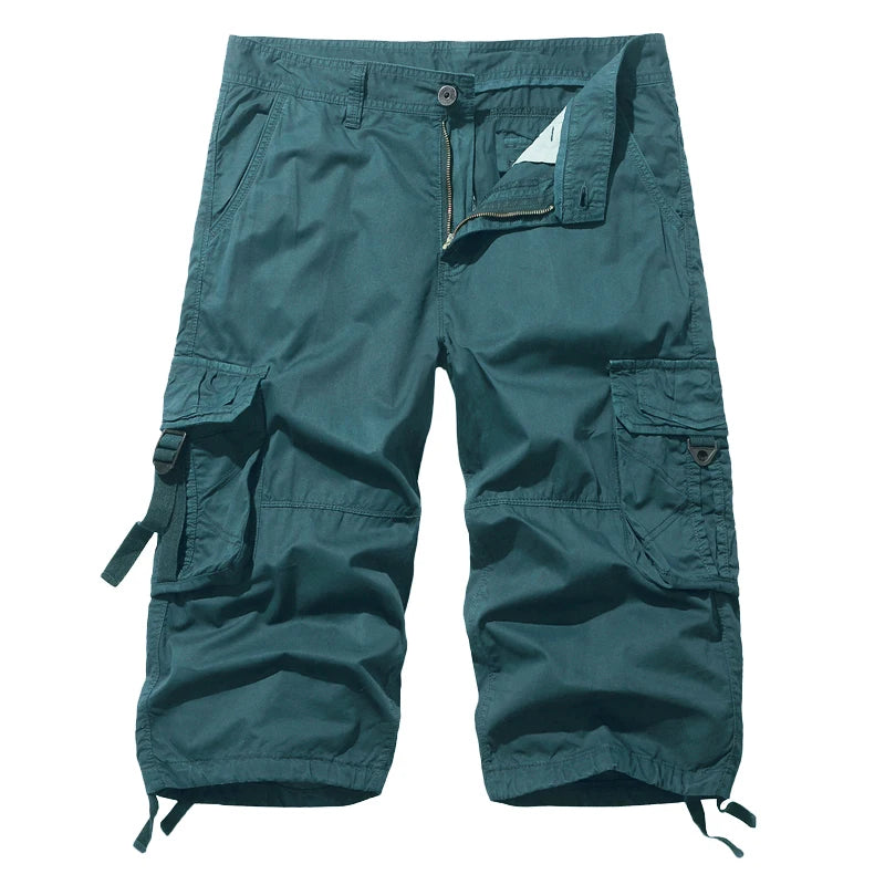 Men's Cotton Cargo Shorts - Multi Pocket Casual Summer Trousers