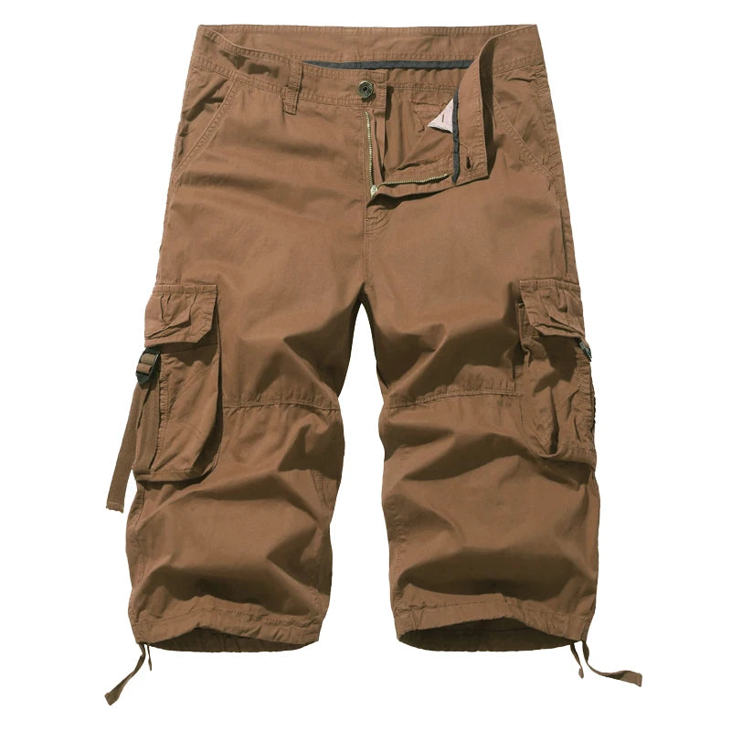 Men's Cotton Cargo Shorts - Multi Pocket Casual Summer Trousers