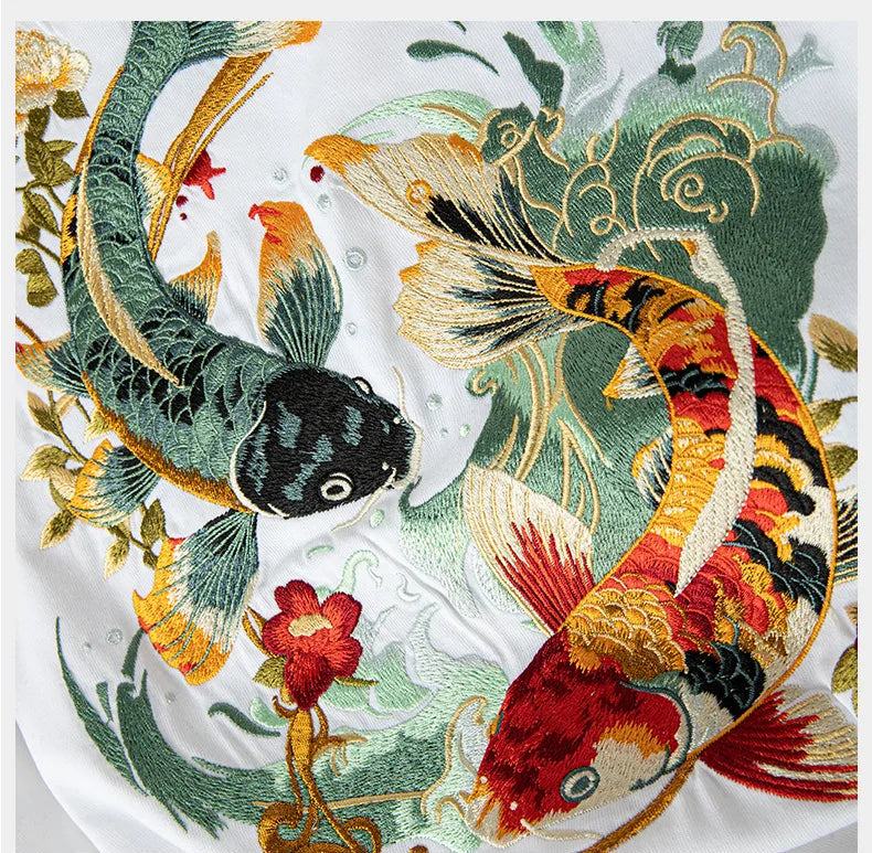 Koi Embroidered T-Shirt