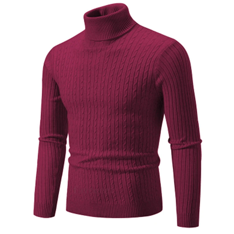 Men's Slim Fit Autumn Winter  Knitted Pullover Turtleneck