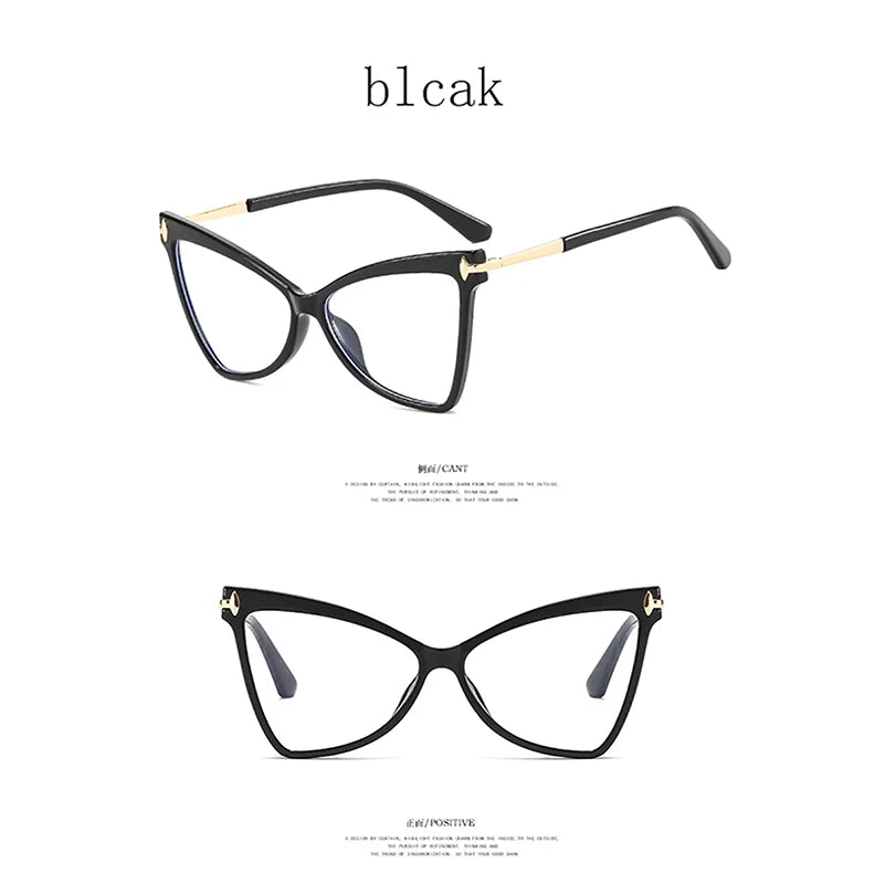 Women's Cat Eye Blue Light Blocking Glasses - Butterfly Large Frame Eyewear
