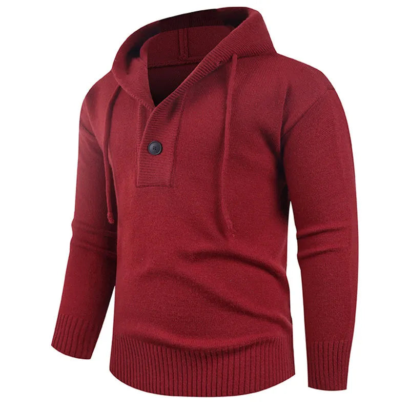 Men's Knitted Hooded Pullover Sweater