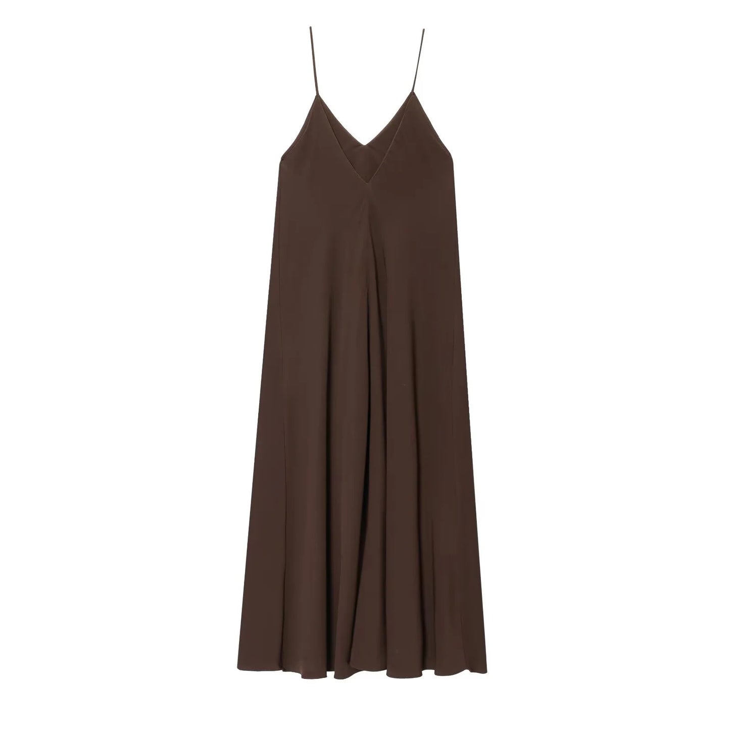 Women's V-Neck Backless Camisole Maxi Dress - Casual Vacation Style