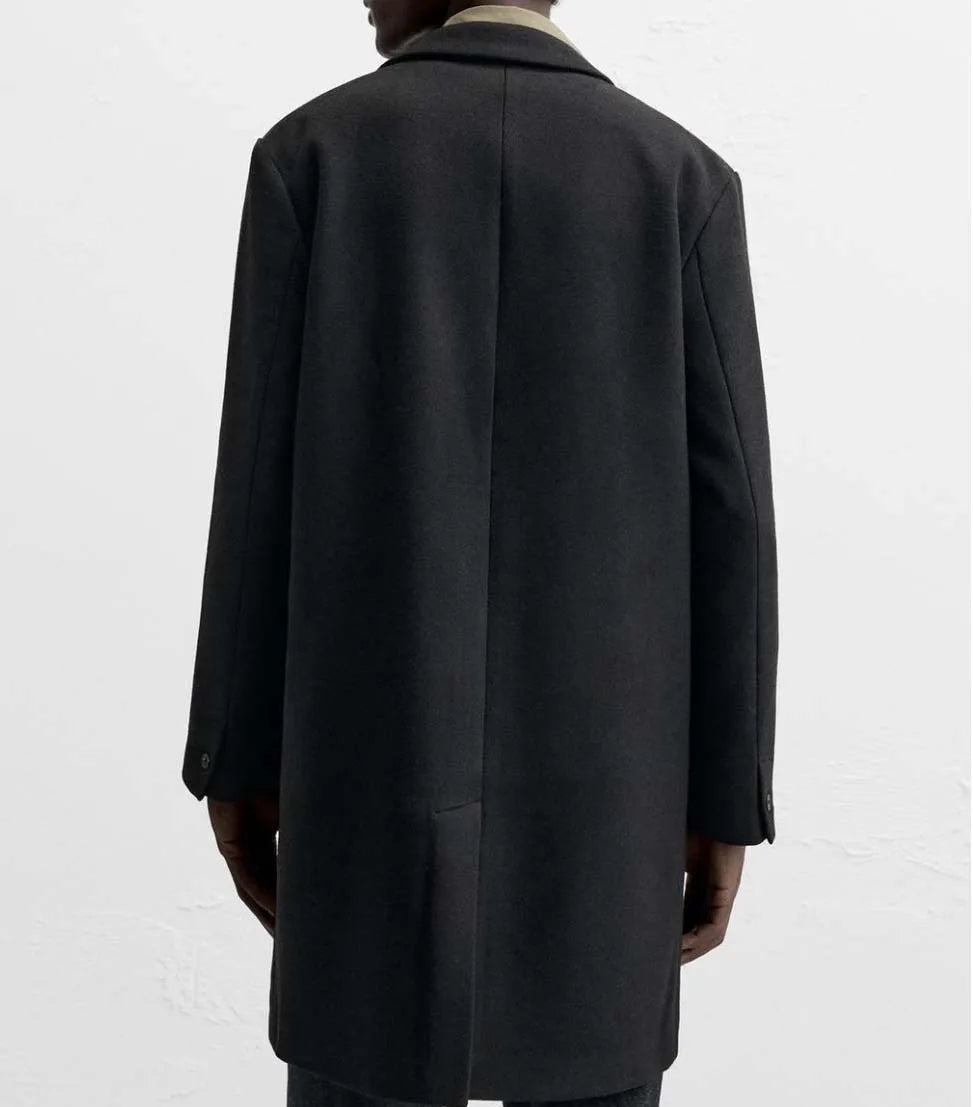 Men's Wool Blend Suit Long Collar Coat