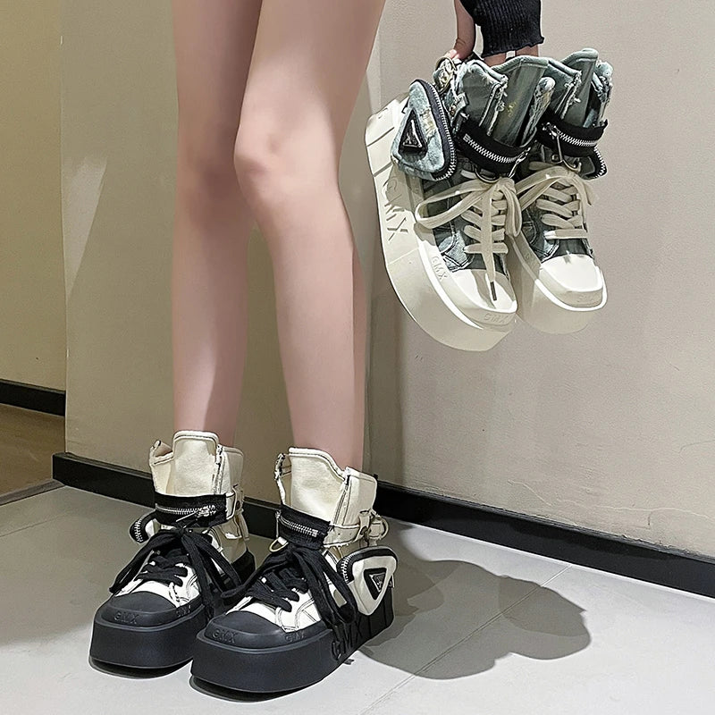 Women's Denim Canvas Platform Shoes