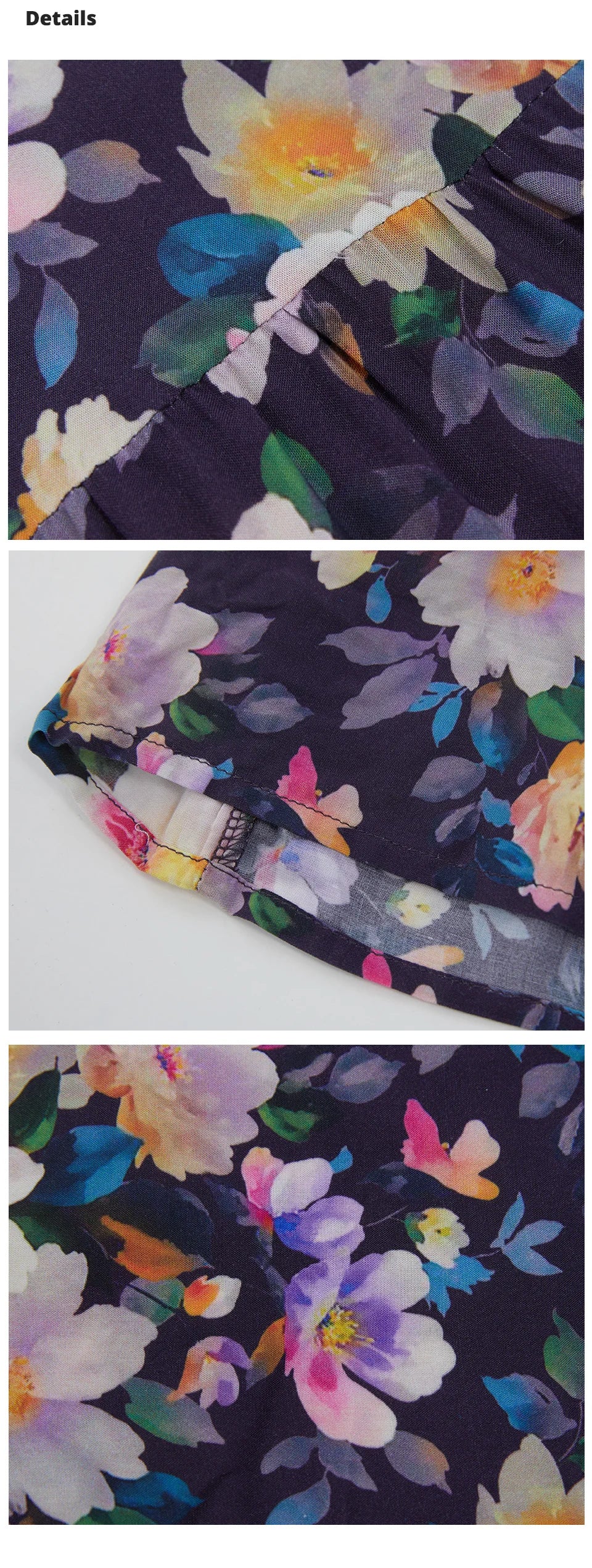 Women's Oversized Floral Print A-Line Midi Dress