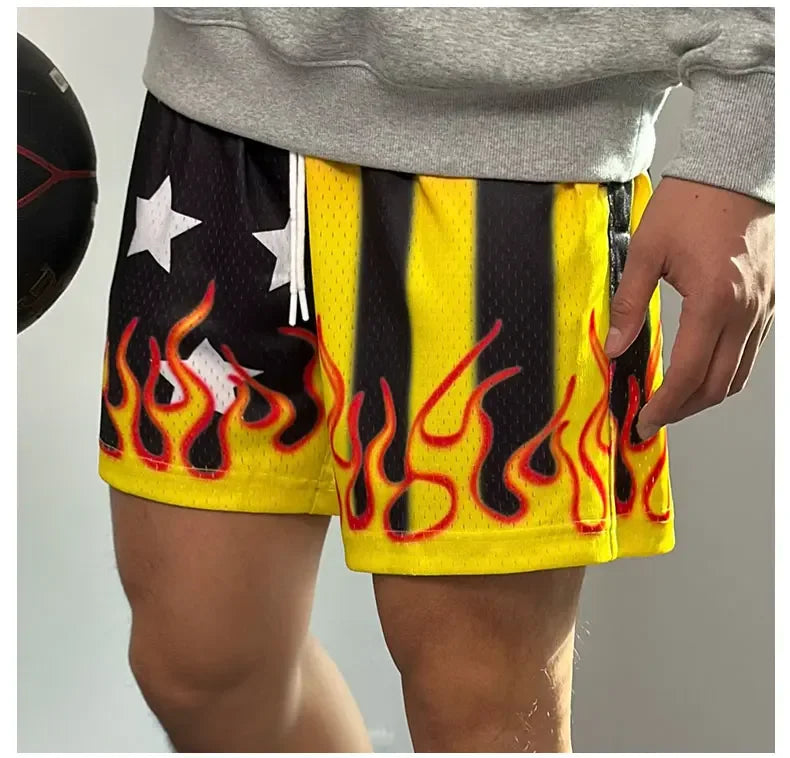 Men's Basketball Breathable Mesh Quick Dry Shorts Tie-Dye Shorts