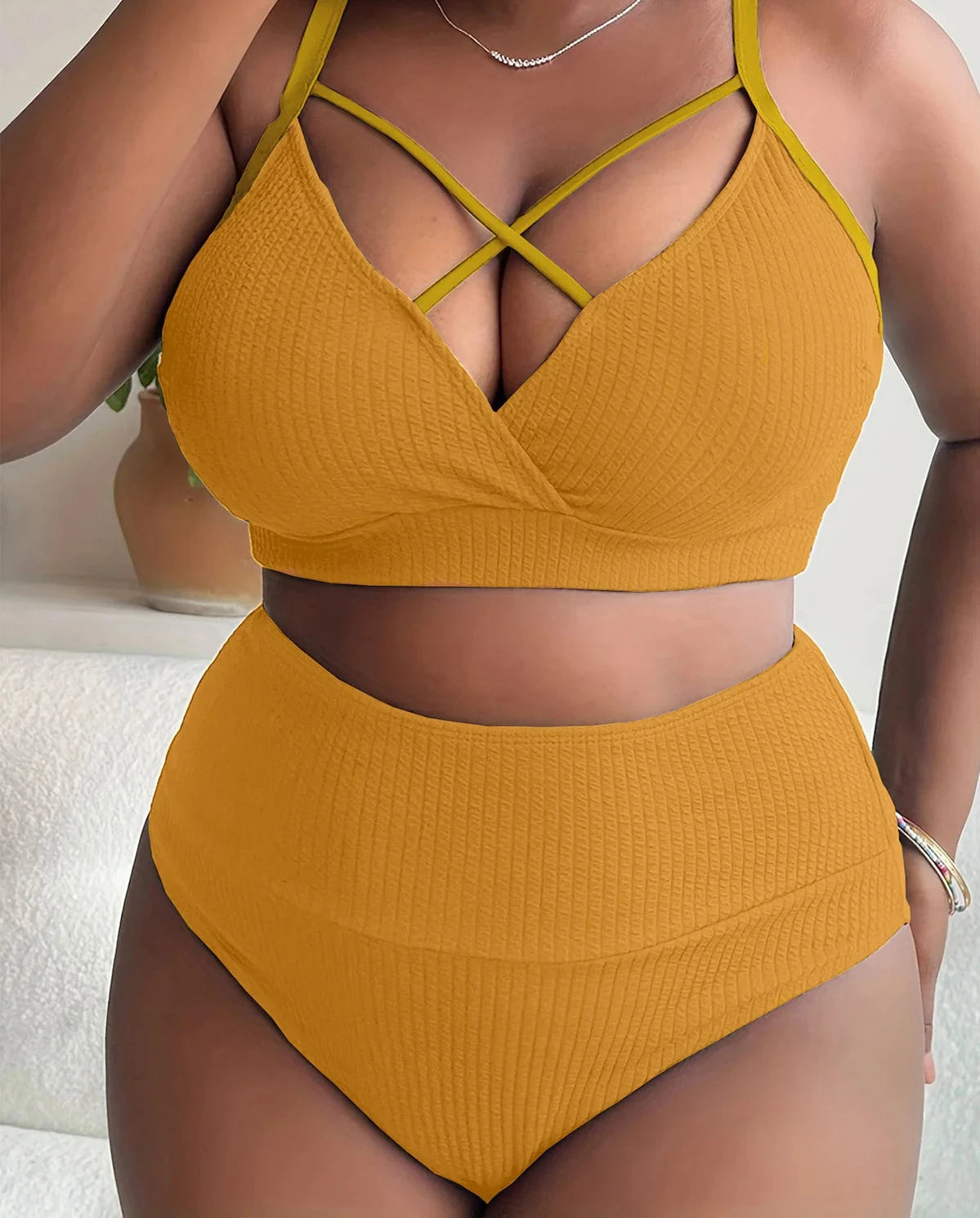 Ribbed Bikini Set Plus Size