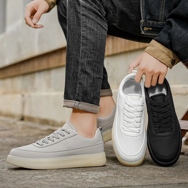 Men's Platform Casual Sneakers - Breathable Skateboard Running Shoes