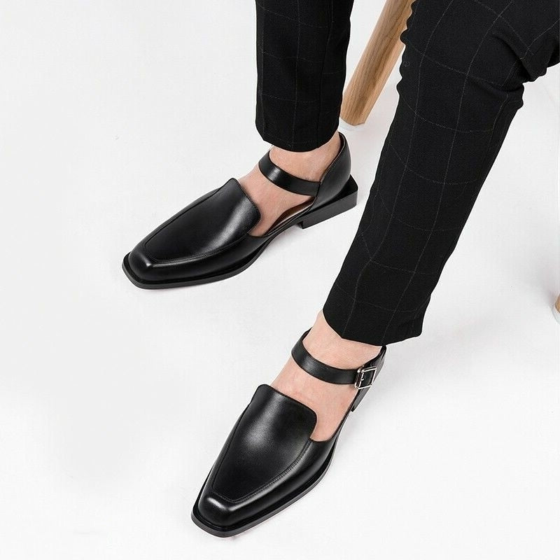 Men's PU Leather Buckle Strap Sandal Shoes