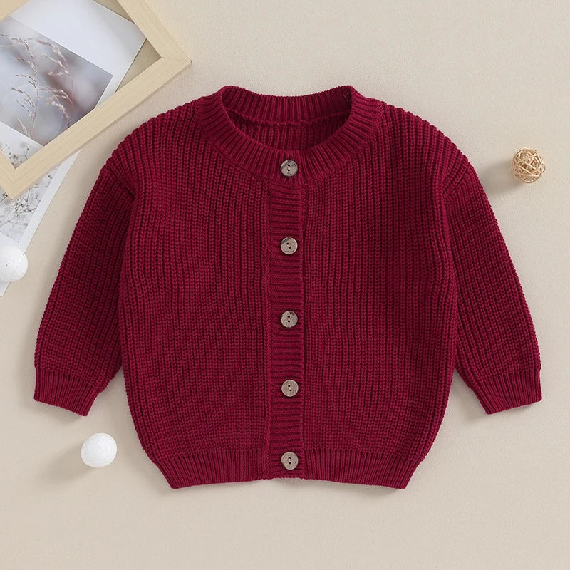 0-24M Baby Girls Boys Knit Sweater - Cardigan Long Sleeve Button Up Knitwear