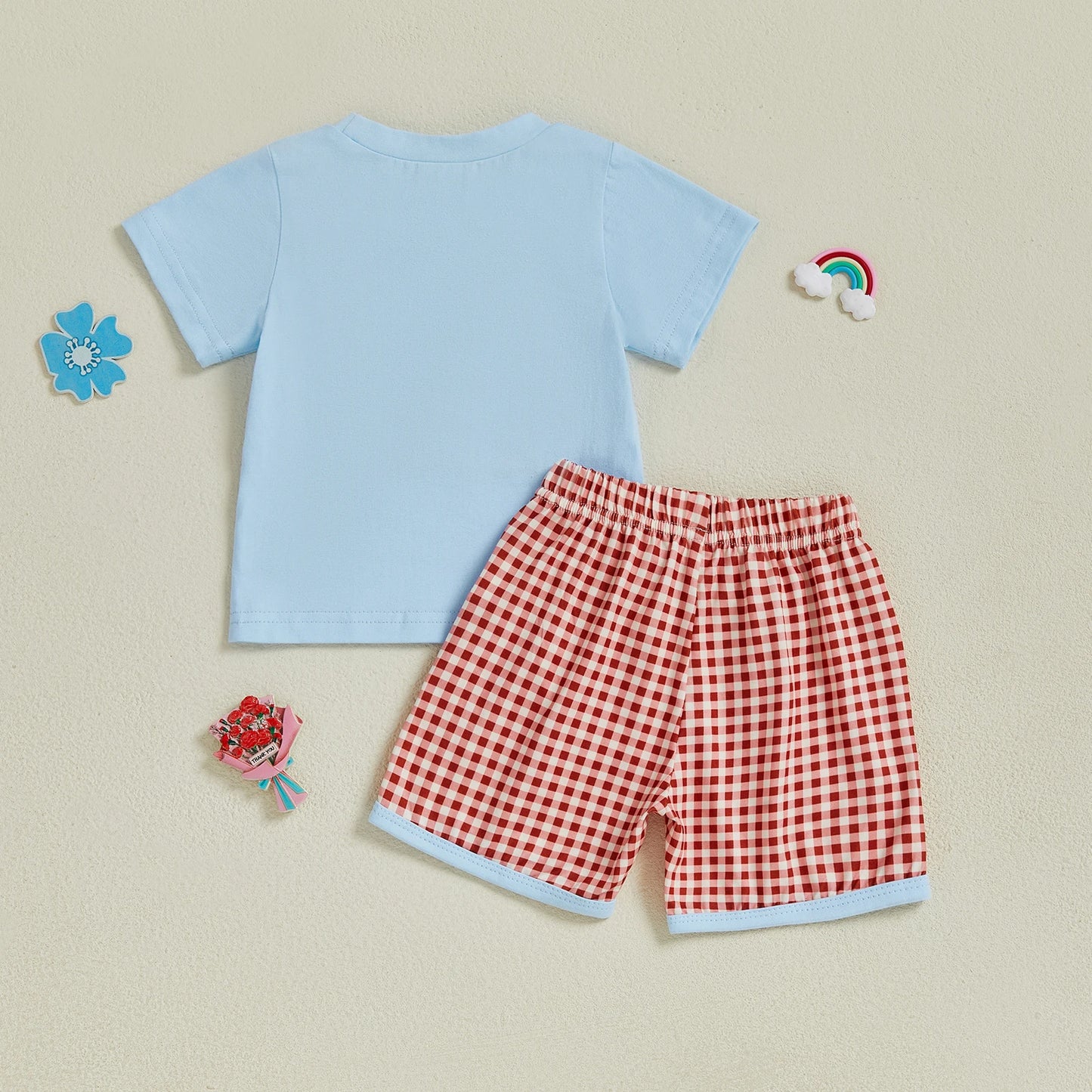 Infant Baby Boys Summer Outfit Set - Farm Animal Embroidery T-Shirt & Shorts (0-3Y)