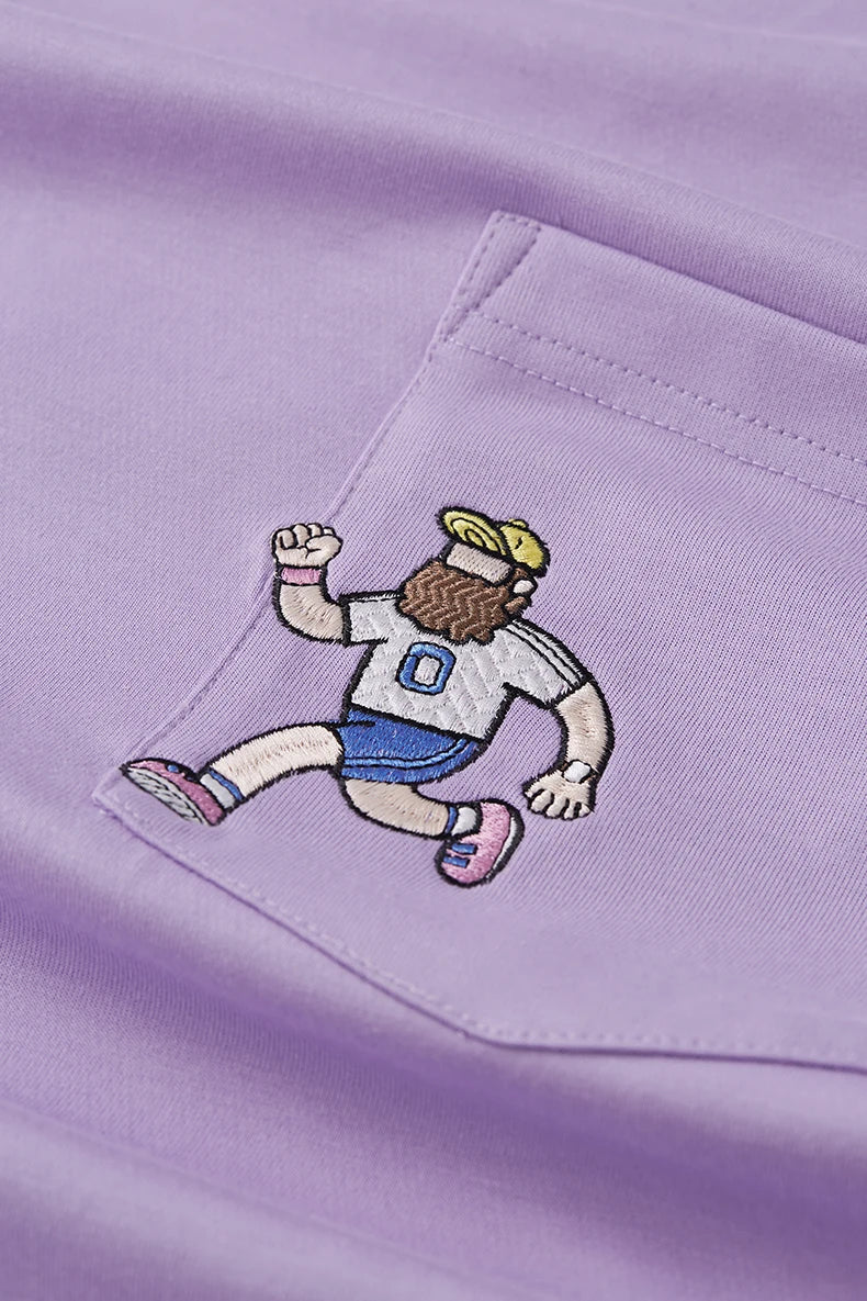 Unisex Sports Embroidered Pocket Tech Fabric Cool Touch Quick-Dry Short Sleeve T-Shirt