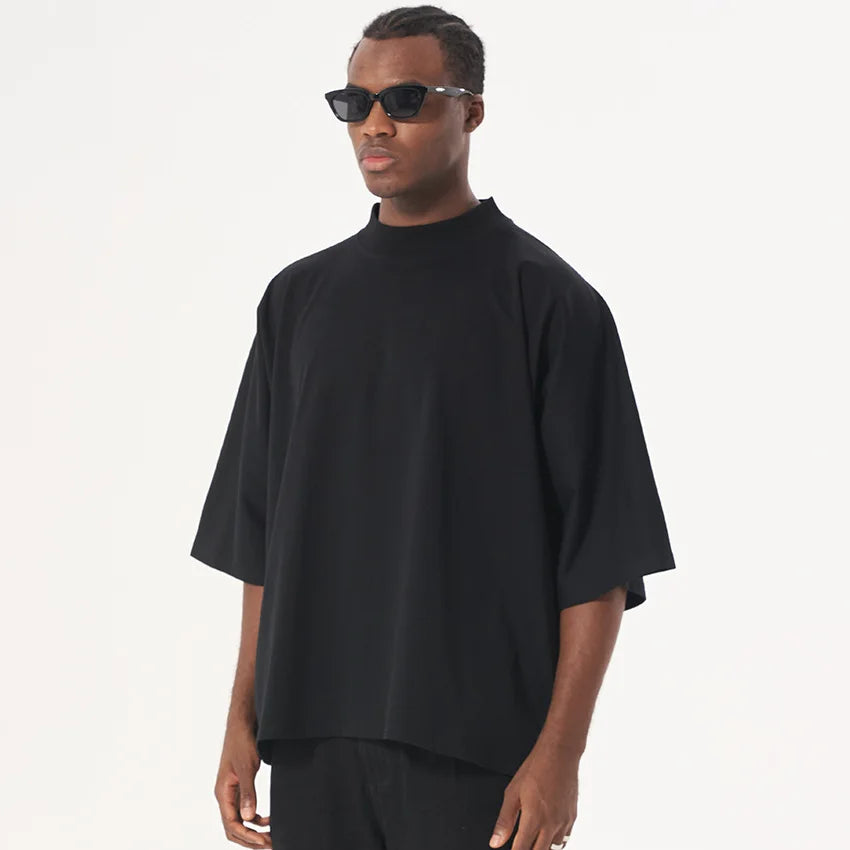 Men's Short Sleeve Heavy Cotton Half Sleeve Summer Crew Neck T-Shirt