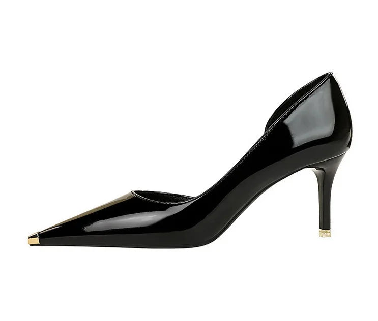 Patent Leather Metal Tip Pumps - Available in 7cm and 10.5cm Heel Heights