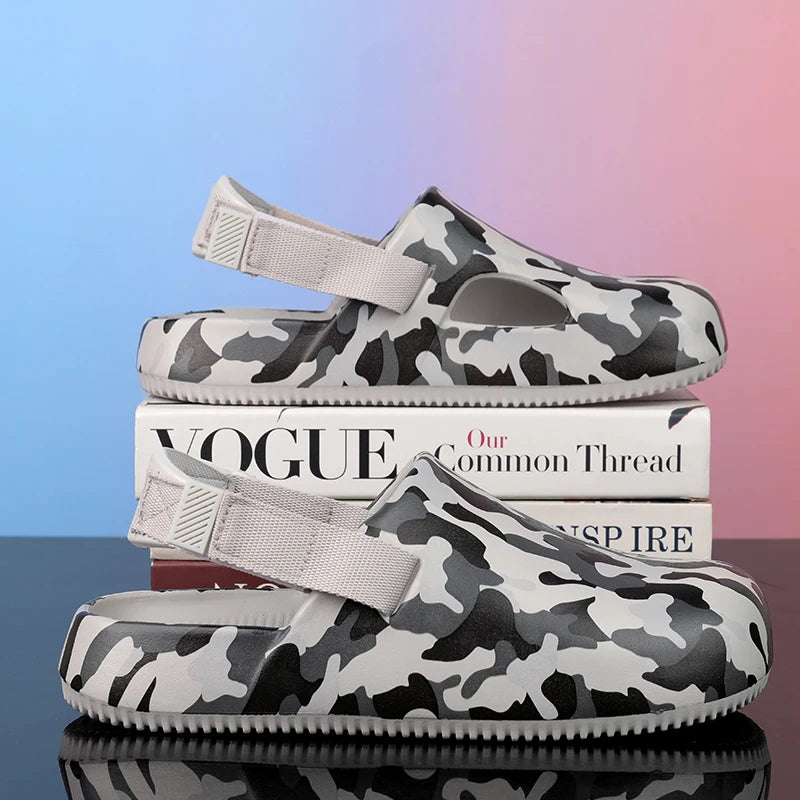 Men's Summer Slippers Sandals Camouflage  Clogs Beach Slippers Flip Flop Casual Slides