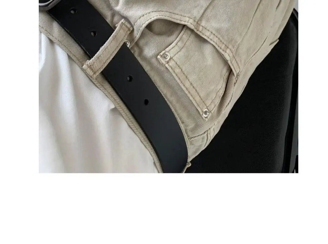 Men's High-Waisted Straight Jeans - Loose Wide Leg