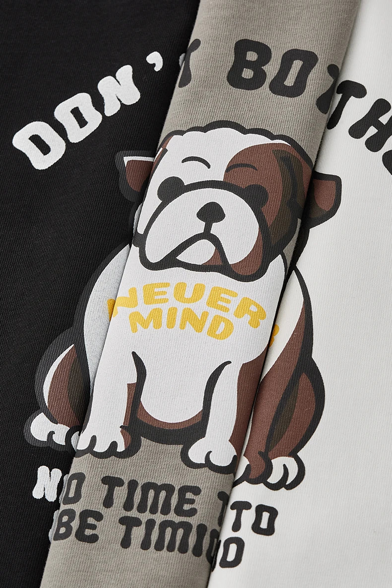 Men's French Bulldog Fun American Vintage 100% Cotton Heavyweight Casual Short Sleeve T-Shirt