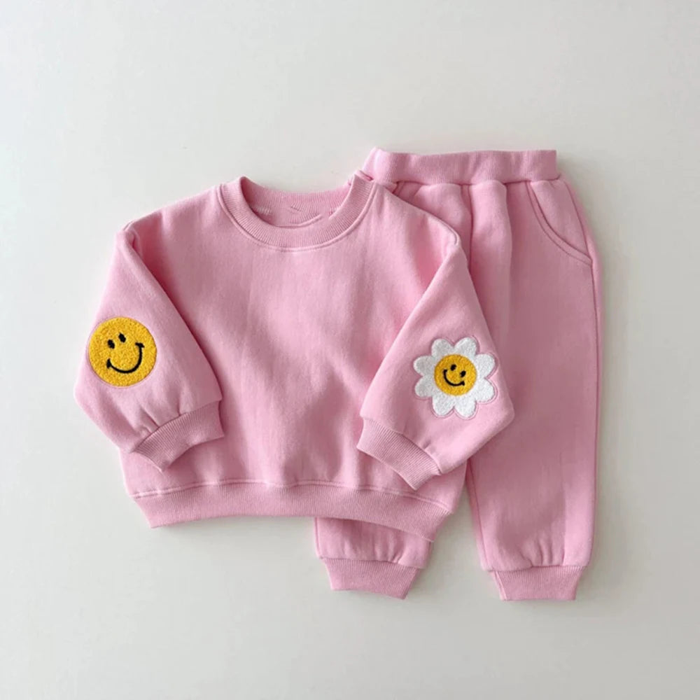 Children's Baby, Girls Boys Pullover Sweatshirt Top and Pant 2PCS Set