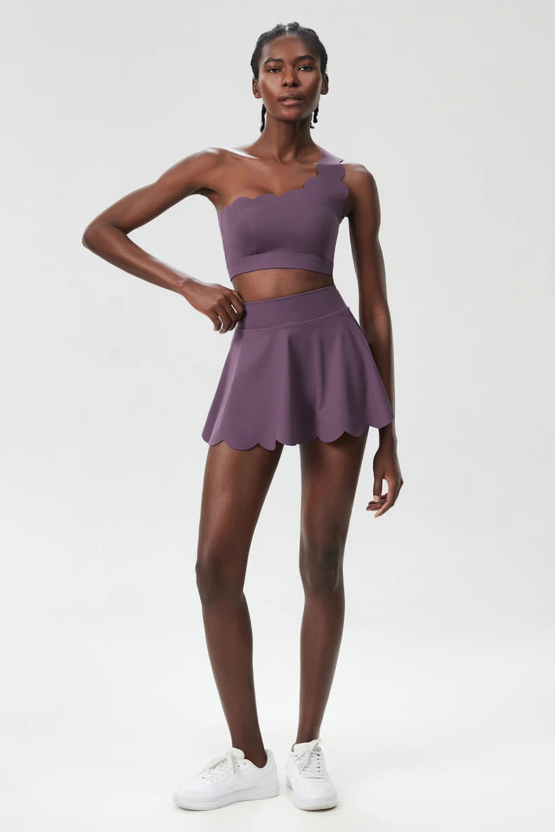 Women's 3-Piece Fitness Set with Tennis Skirt