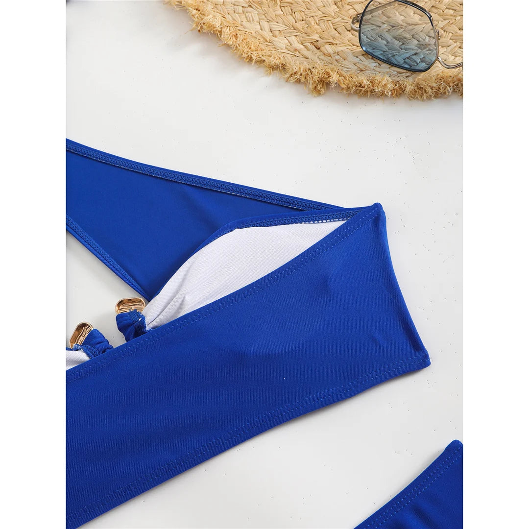 Women's Halter Cut Out High Waist Bikini Swimsuit Swimwear Two-pieces Bikini set