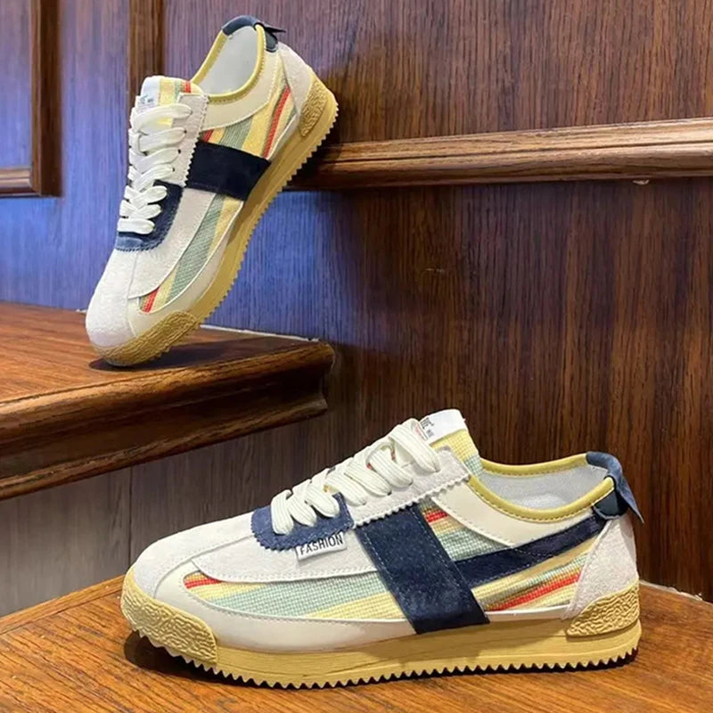 Men's Platform Casual Sneakers - Lace-Up Sports Running Shoes