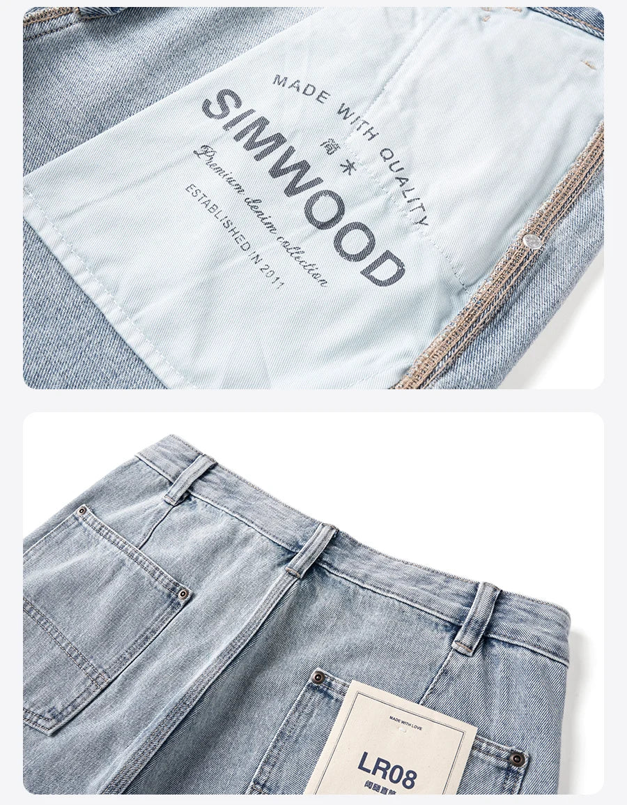 Men's Loose Fit Cargo Jeans - Relaxed Denim Trousers