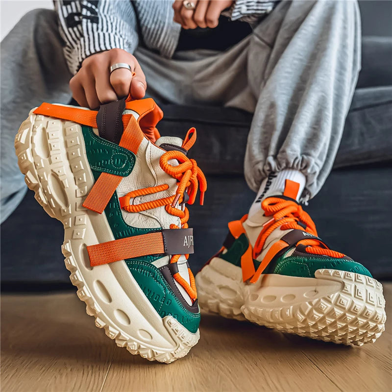 Men's Casual Platform Sports Shoes Lace Up Sneakers