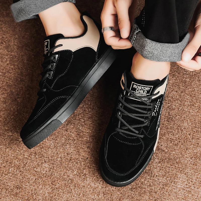 Men's Casual Flat Sneakers - Simple Design Trainers