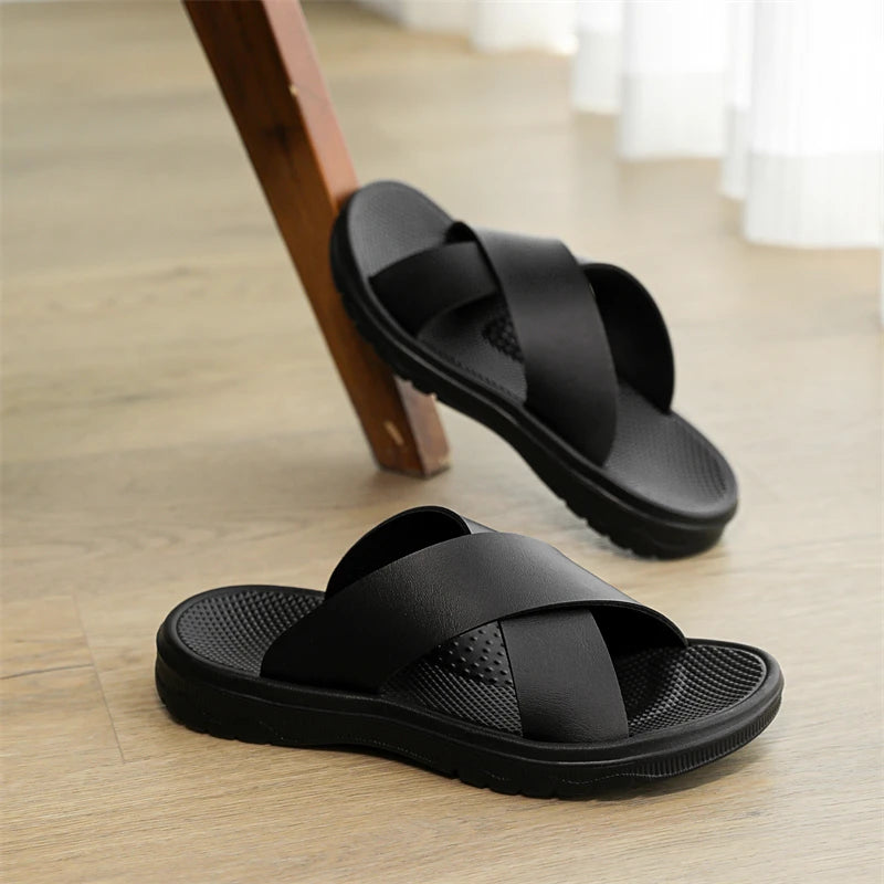 Men's Summer Slides Crossover Slippers Sandals