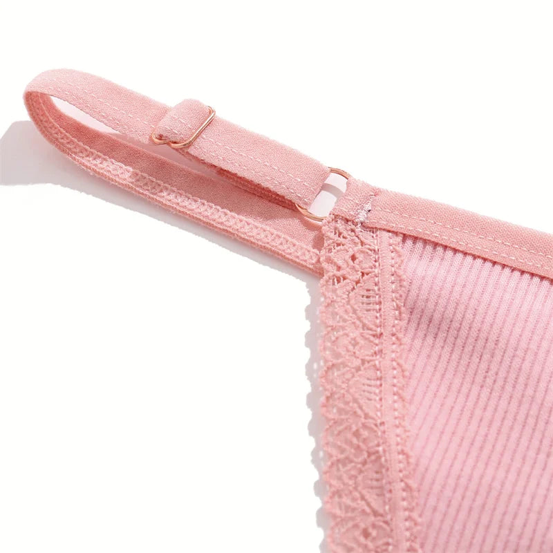 Women's Cotton Thongs 4-Piece Set - Adjustable Waistband Low-Rise Underwear