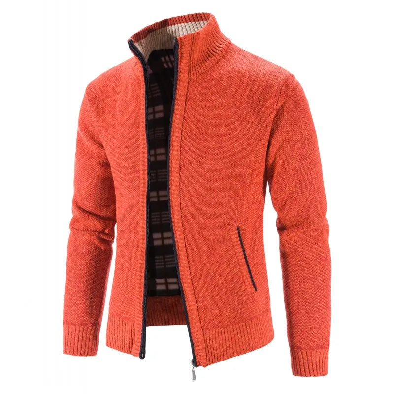 Men's Knitted Cardigan - Slim Fit Single Breasted Sweater Coat
