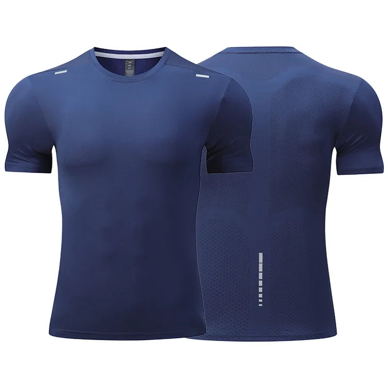 Men's Summer Loose Breathable Short Sleeve Quick Dry Running Fitness  Muscle T-Shirt