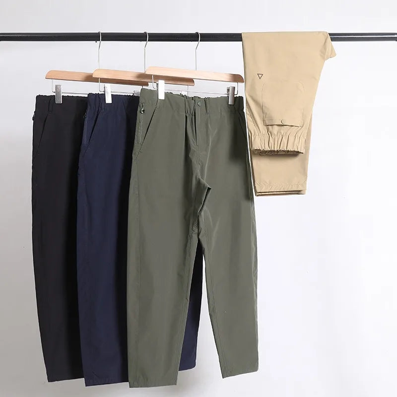 Men's Casual Trousers Slim Fit Ankle-Length Elastic Stretch Pants